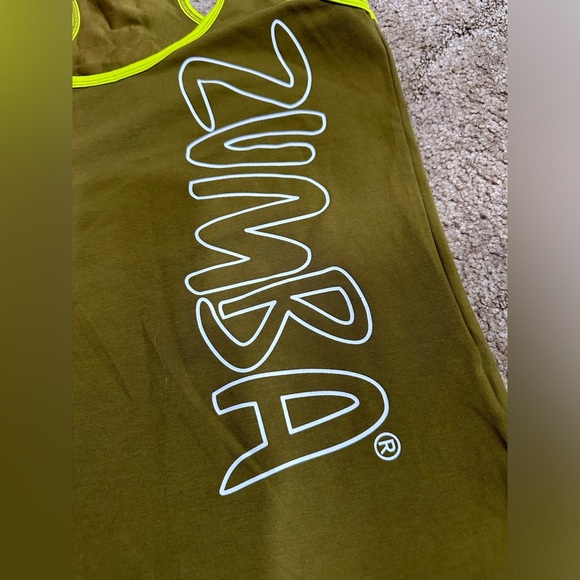 ZUMBA Olive Green Tank Top. - Picture 2 of 6